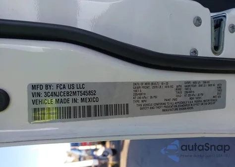 2021 Jeep Compass 80Th Anniversary Fwd z USA, uszkodzony, nr VIN 3C4NJCEB2MT545852